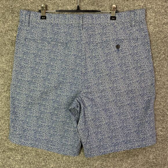 NWT Banana Republic Men’s Sz 35 AIDEN STRETCH‎ MULTI BLUE PRINT SHORTS - Picture 2 of 9
